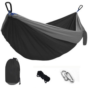 Solid Color Parachute Hammock with Hammock straps and Black carabiner Camping Survival travel Double Person outdoor furniture