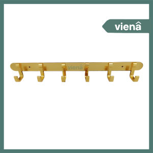 [ VIENA ] Kapstok Gantungan Baju Cantelan Baju Hanger 6 Kait Aluminium Tebal Abu Abu / Hitam / Gold 602