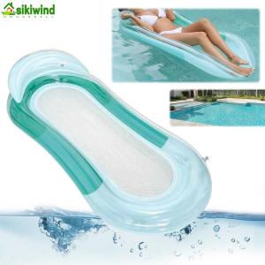 Inflatable PVC Float Bed Leak Proof Foldable Water Lounge for Poolside Relaxation and Summer Water Sports