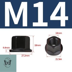 HCdailyToolsMix Black Carbon Steel Flange Platen Nuts M10 M12 M14 M16 M18 M20 M24 M27 M30 Hex Hexagon Nut With Pad Nuts Lock