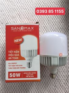 Bóng đèn LED bulb trụ thân nhôm siêu sáng tiết kiệm điện Sanomax - đủ công suất 20W 30W 40W 50W 65W
