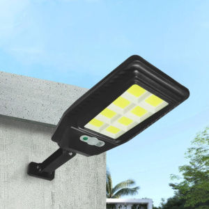 ไฟถนนพลังงานแสงอาทิตย์พร้อมเซ็นเซอร์ PIR 3000MAH แผงโซล่าโคมไฟ LED กลางแจ้งพร้อมรีโมท3โหมดพลังงานแสงไฟฟลัดไลท์6500K