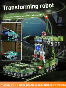 greatfunny Toy Transformation Fighter Electric Universal Car Light Music Robot Toy Tank Car Toy