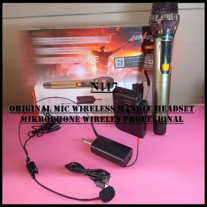 N117 ORIGINAL MIC WIRELESS HANDLE HEADSET ADVANCE SNI MICROPHONE ADVAN 2IN1 ADVANTE MIK MIX MIKROPHO