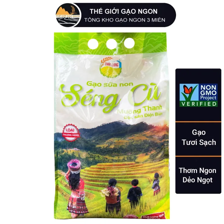 Gạo Séng Cù Sữa Non Mường Thanh - Túi 5Kg - Đặc sản Điện Biên - Gạo xát mới cực dẻo thơm
