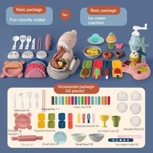 **Malaysia Seller**  45Pcs Clay toys Kids Plasticine Play Dough Clay Art Pretend play noodle maker Play doh Clay Set Playset