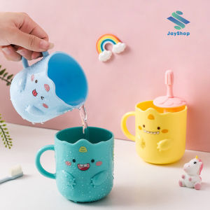 Ly cốc nước đánh răng họa tiết khủng long cute 400ml