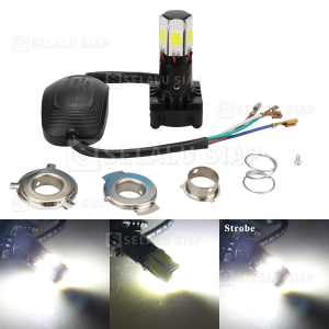 Lampu Led Motor H4 H6 6 Sisi M02E Original Bergaransi AC/DC 35 Watt / LAMPU DEPAN MOTOR LED M02E LED 6 SISI 35W Warna WHITE
