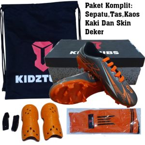 KIDZTUBS Sepatu Bola Anak Paket Komplit Sepatu Bola Tas Skin Deker Kaos Kaki Usia 6-10 Tahun Size 28 29 30 31 32 33 34 35 36 37 KDZ1528010825