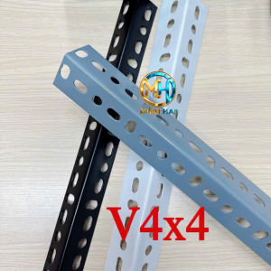 Sắt V4x4 lỗ (màu xám) - lắp kệ sắt V lỗ Thanh Sắt V Lỗ 4x4 Đa Năng Lắp Kệ Sơn Sắt Tĩnh Điện