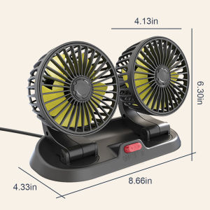 COD Kipas angin mobil car fan double-headed usb 2 speeds adjustable for auto cooler air fan aksesoris mobil interior