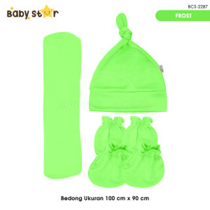 4in1 Perlengkapan Bayi BABY STAR Bedong Bayi + Topi Kupluk Bayi + Sarung Tangan Kaki Bayi BCS-2287 Perlengkapan bayi baru lahir Kain Selimut Bayi Kain Bedongan bayi Alas Tidur Bayi Selimut Tidur Bayi Baby Hat Topi Kuncir Bayi
