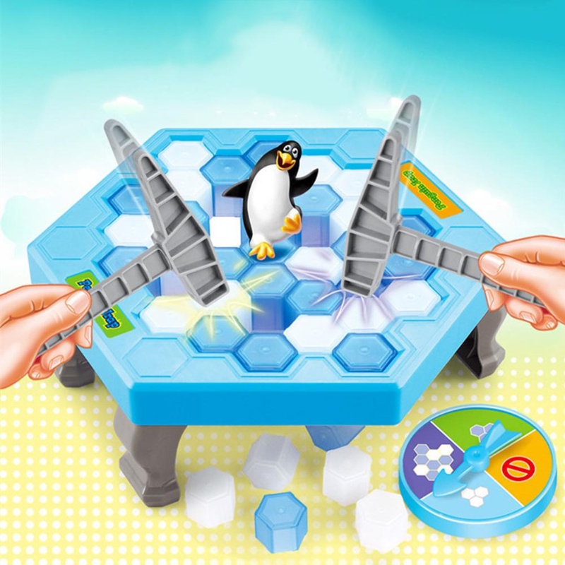 เกมกระดาน เกมทุบน้ำแข็ง เพนกวิน ของเล่นสําหรับครอบครัว ดสก์ท็อปเคาะน้ำแข็งบล็อก กับดักเพนกวิน