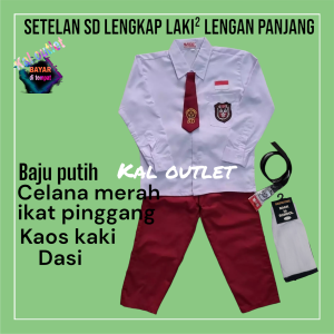 SERAGAM SEKOLSH SD MI LENGAN PENDEK DAN PANJANG ANAK LAKI LAKI 6-13 THN {COD]