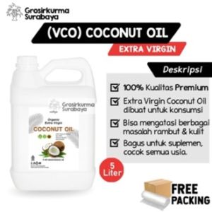VCO MURNI 5 LITER Asli Minyak Kelapa Cold Pressed Virgin Coconut Oil 1L Kualitas Terbaik EVCO Alam