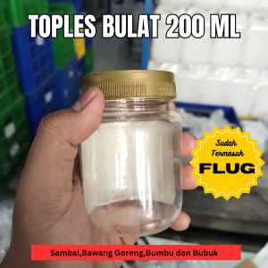 (100 PCS) Toples 200ml Bulat / Toples Sambal 200ml Bulat / Toples Bumbu / Botol Sambal 200 ml