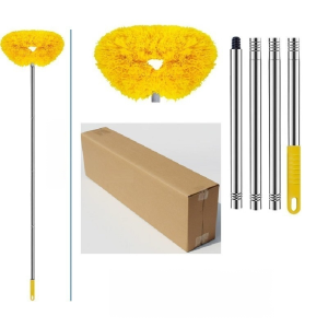 [Easy Dusting Telescopic Pole] Circular Duster For Dust Removal And Sweeping Ring Duster Tool Electrostatic Reusable for Home Ceiling Cobweb Cleaning High Reach Dusting Tool