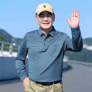 Áo Thun Nam Trung Niên Dài Tay AZILA Cao Cấp Chuẩn Hàng Nhập Áo Thu Đông Có Cổ Tặng Bố Chất Đẹp Không Xù Vải