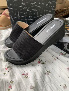 Promo Nampol- Sandal Wedges Rajut Wanita Termurah Baggerz Sandal selop sol karet LEBARAN Terbaru 2024