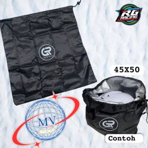 SARUNG HELM / TAS PENYIMPANAN HELM WATERPROOF MODEL TALI HITAM ANTI AIR QUALITY AKSECORIS PENYIMPAN HELM