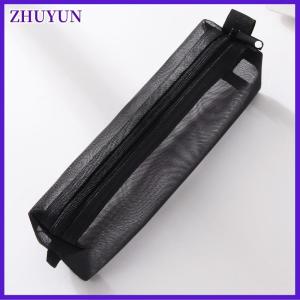 ZHUYUN Mesh Pencil Case Transparent Pens Pouch Cute Simple Aesthetic Bag Organizer Office School Supplies For Student Stationary