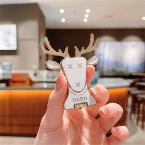 Zeallion điện thoại di động thời trang Trường hợp trở lại dính dễ thương và xinh đẹp phụ kiện đồ trang trí Electroplated Hươu đẩy và kéo khung
