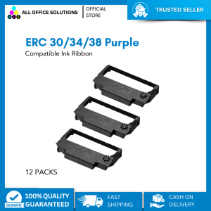 AOS Compatible Ink Ribbon ERC 30 ERC 34 ERC 38 ERC 30/34/38 Purple (12 Packs)