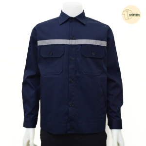 🚛🇹🇭เสื้อช็อปแขนยาวสะท้อนแสงเต็มตัว สำหรับงานช่าง วัสดุทนทาน 5 สี S-5XL