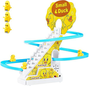 Duck Climbing Stairs Track Toy Baby Interactive Toy Electronic Educational Music Toys for Kids Duck Track Slide