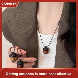 【CANAMEK 】 Creative Openable Acorn Pendant Long Necklaces Choker For Women Men Niche Sweater Chain Jewelry Gift