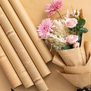 【10PCS】50*70cm Flower Bouquet Packaging Paper English Newspaper Packaging Paper Flower Shop Bouquet Gift Wrapping Kraft Paper Gift Wrapping Paper