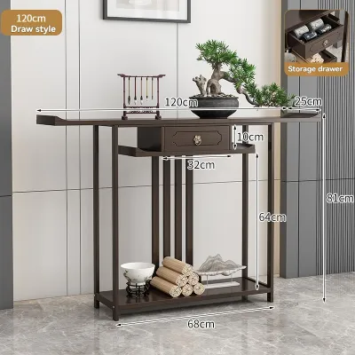 Console Table Classic Chinese Style Narrow Zen Hall Altar Living Table Entryway Accent Table with Drawer Meja Hiasan