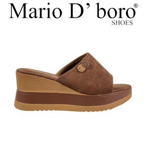 Mario D Boro Womens Chic Knit Fabric Slip-On Wedges LY 28234 Beige/Dark Brown C67 C68