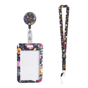 Dây buộc giữ cố định với Keyring hoa dây đeo cổ sơn dầu Tên Bìa trường hợp cho sinh viên