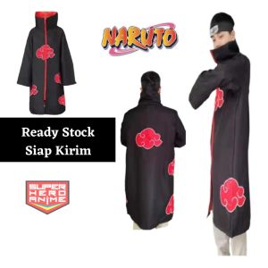 Kostum Akatsuki Naruto Itachi Uchiha Dewasa Jubah Baju Anime Cosplay Impor