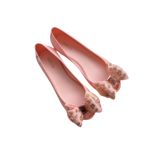 2022 Official Store Melissas women shoes flower polka dot bow decoration fish mouth shoes parent-child Womens flat shoes