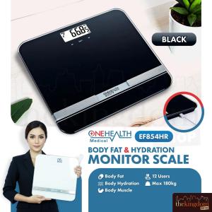 Onehealth EF854HR Body Fat & Hydration EF854 Monitor Scale Muscle Massa Otot EF 854 HR Timbangan Alat Pengukur Berat Kandungan Lemak Badan Digital Cairan Tubuh 854HR