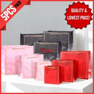 5pcs | Marble Paper Bag NO RIBBON Premium Quality Gift Bags Gift Packaging Paper Bag