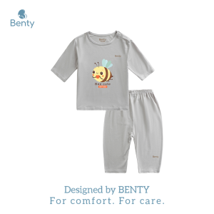 Bộ cài vai áo lửng quần lửng in hình BENTY BT036 chất liệu vải mềm mịn cao cấp cho bé trai bé gái