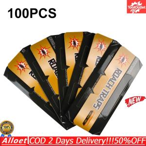 [ToolOutlet]High-Quality 100Pcs Cockroach Traps Sticky Pest Catchers Non-Toxic Pet Safe for Home and Kitchen