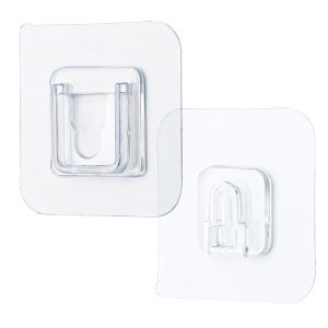 3/5Pairs Double-Sided Adhesive Wall Hooks Hanger Strong Transparent Suction Cup Wall Holder For Kitchen