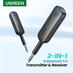 UGREEN 2-in-1 Bluetooth Transmitter Receiver Bluetooth 5.0 Adapter Wireless 3.5mm Adapter Low Latency for Home Sound System