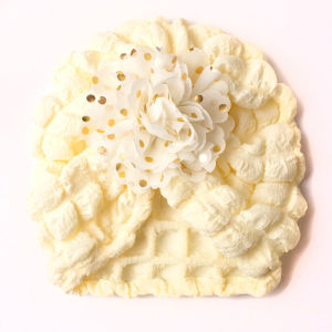 Solid Color Baby Turban Hat Big Flower Breathable Infant Girl Cap Beanie Soft Kids Headwraps