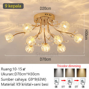 Kristal Baru Ruang Tamu Lampu Langit-langit Amerika Kamar Tidur Lampu Langit-langit Rendah Restoran Lampu Toko Lampu Hias 66