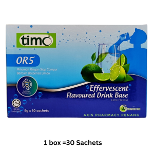 Timo OR5 effervescent lime Flavoured drink rehydration tonic (1 sachet) or (5G x 30 sachets/box)