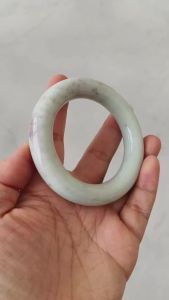 Certificated Dye Treatment 53mm Light Green Red Quartzite Round Band Bangle DIY Jewelry Supplies