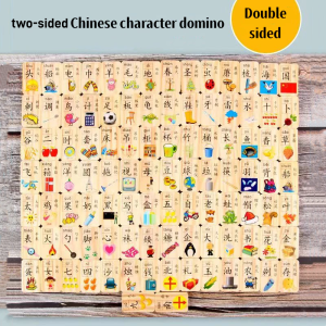 【SG-spot】Children Early education read wooden building blocks dominoes puzzle toys 100PCS