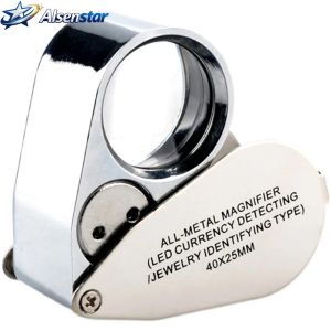 xpkQ 40Xmetal magnifying glass is used toidentify antiquestampsjewelrydiamondsfeather beanswith LED light folding magnifying glass B3K9H