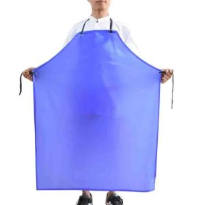 Blue PVC Thickened Waterproof Oilproof Apron Mens Work Apron Food Slaughter Aquatic Acid and Alkali Resistant Waterproof Apron