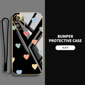 VRQR New Style INS Phone Case for Xiaomi Redmi Note 10 4G Note 10S Redmi Note 10 Pro Max Poco M5S Colorful Love Printing Pattern Luxury Silicone Soft Shell With Free Strap